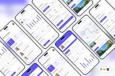 医疗保健移动应用App UI Kit (SKETCH,FIG,XD)