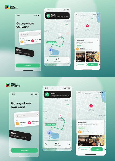 地图导航应用App UI Kit (FIG)