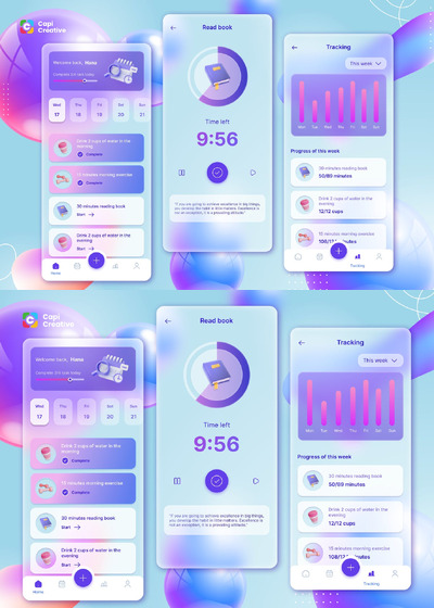 习惯跟踪应用App UI Kit (FIG)