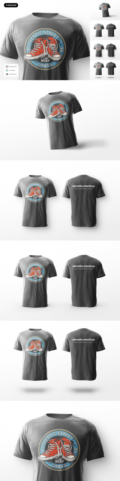 男性 T 恤样机 (PSD)