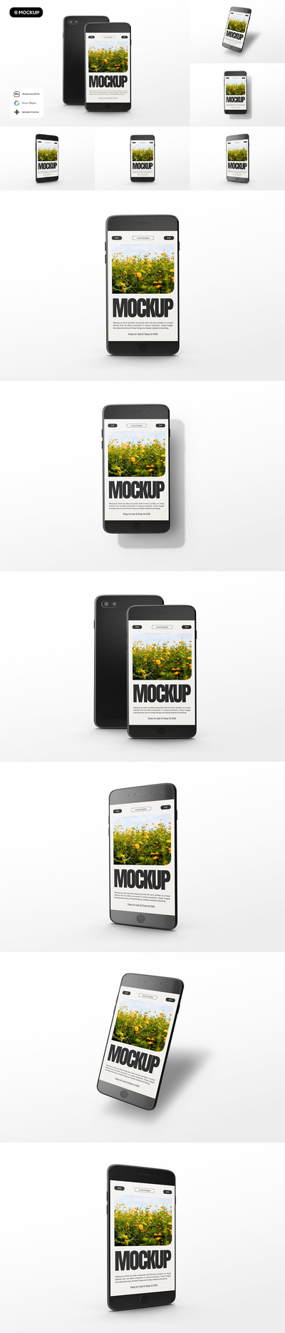 黑色旧手机样机 (PSD)