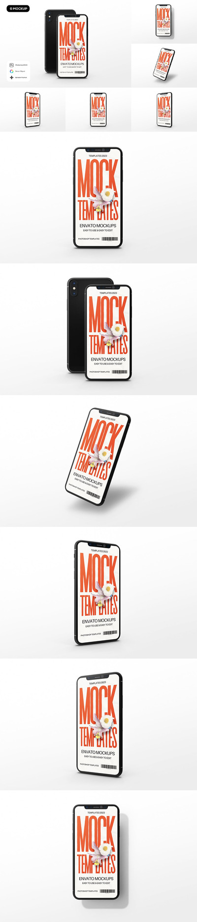 黑色 iPhone X 样机 (PSD)