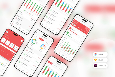 金融移动应用APP UI KIT (SKETCH,FIG,XD)