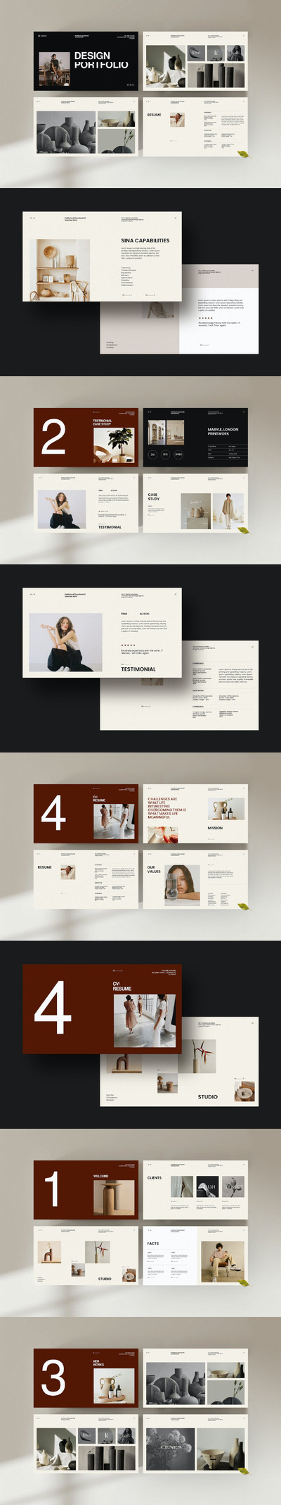 作品集和简历PPT模版 (PPTX)