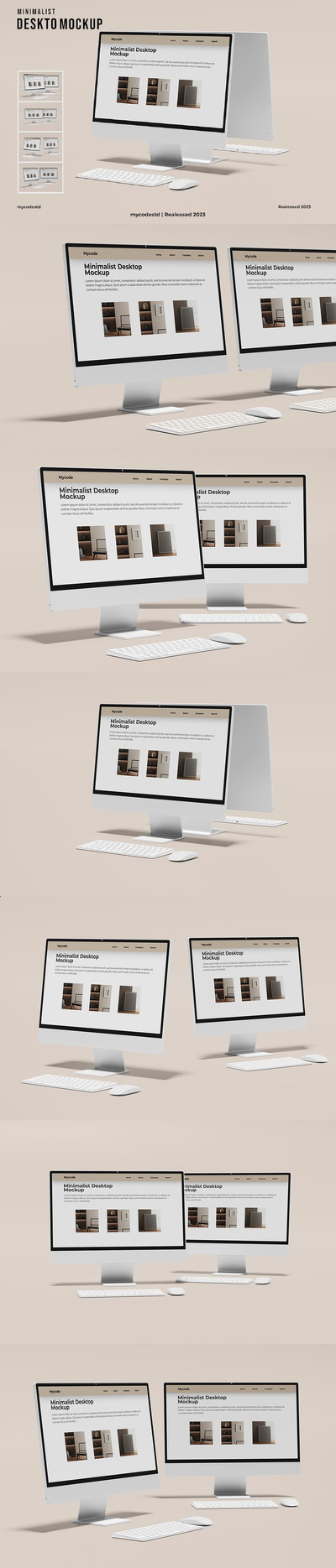 电脑桌面样机（PSD、PDF）