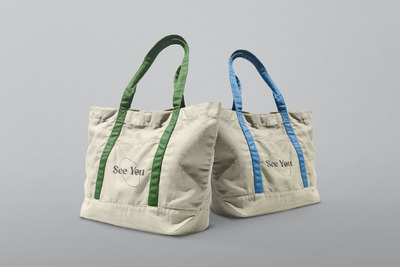 可重复使用的购物手提袋样机 (PSD)