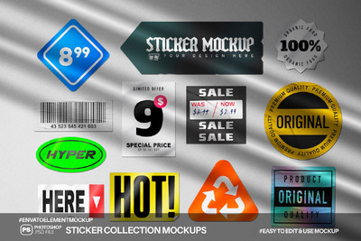 贴纸集合形状样机（PSD）