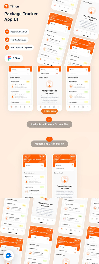 包裹跟踪器应用APP UI KIT (FIG)