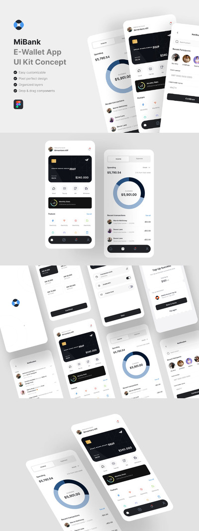 电子钱包应用APP UI KIT (FIG)