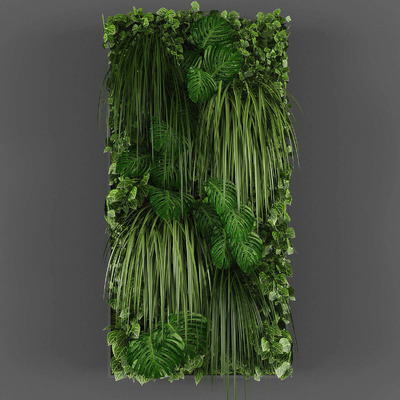 绿植墙low poly 3D模型（MAX）