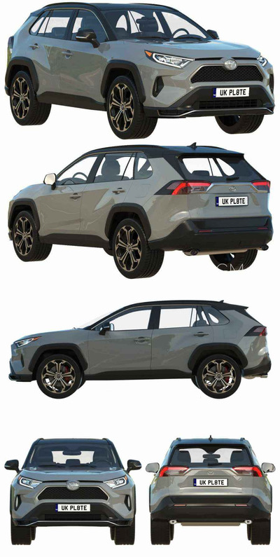2021款丰田Toyota RAV4 Prime SUV汽车3D模型（FBX,MAX）
