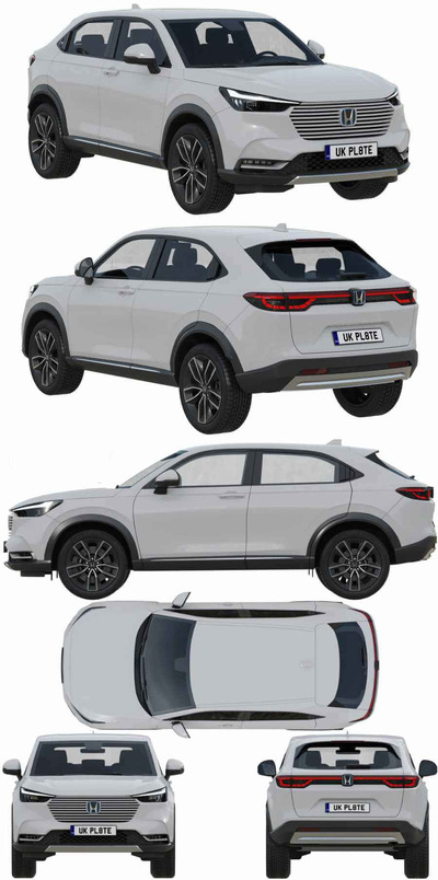 2022款本田Honda HR-V SUV汽车3D模型（FBX,MAX）
