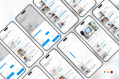 在线课程移动应用APP UI KIT (SKETCH,FIG,XD)