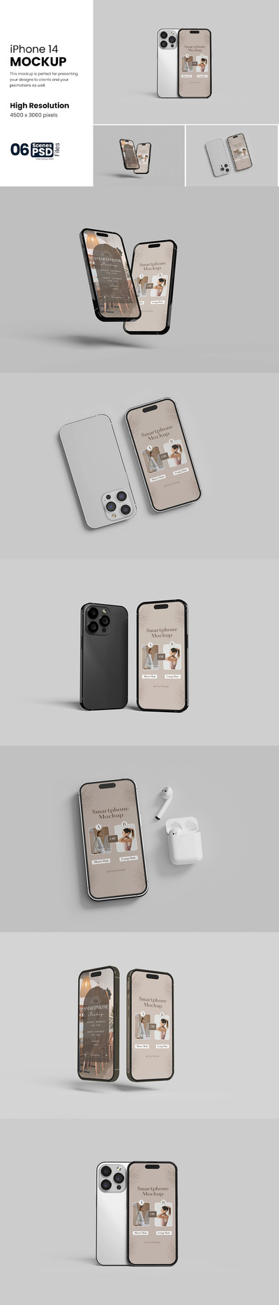 iPhone 14 手机样机 (PSD)