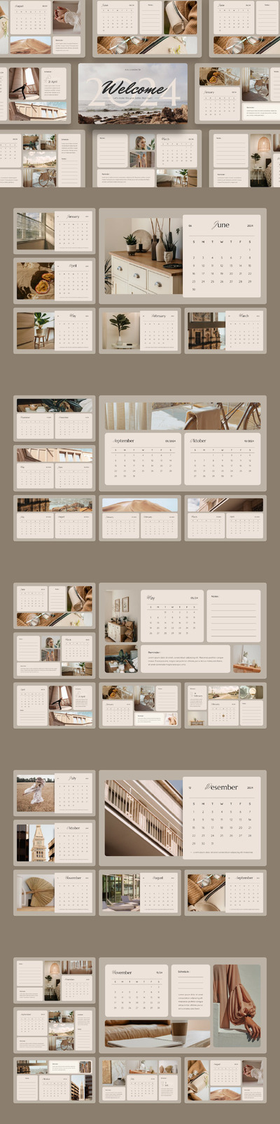 美学日历 2024 年PPT模版