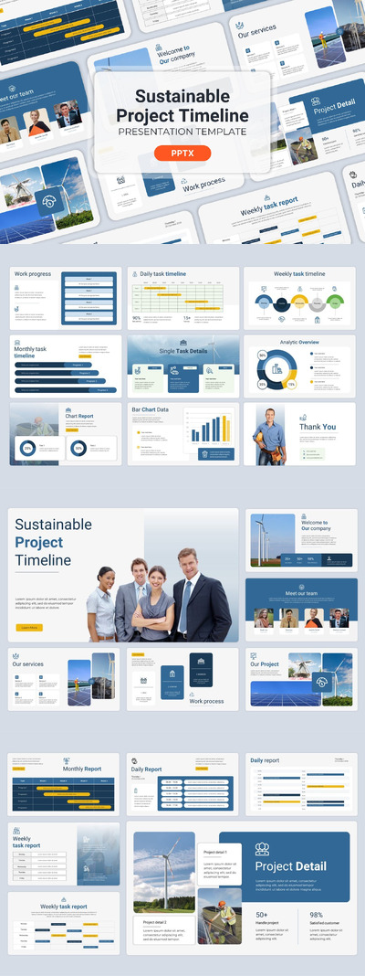 可持续项目时间表 - PPT模版