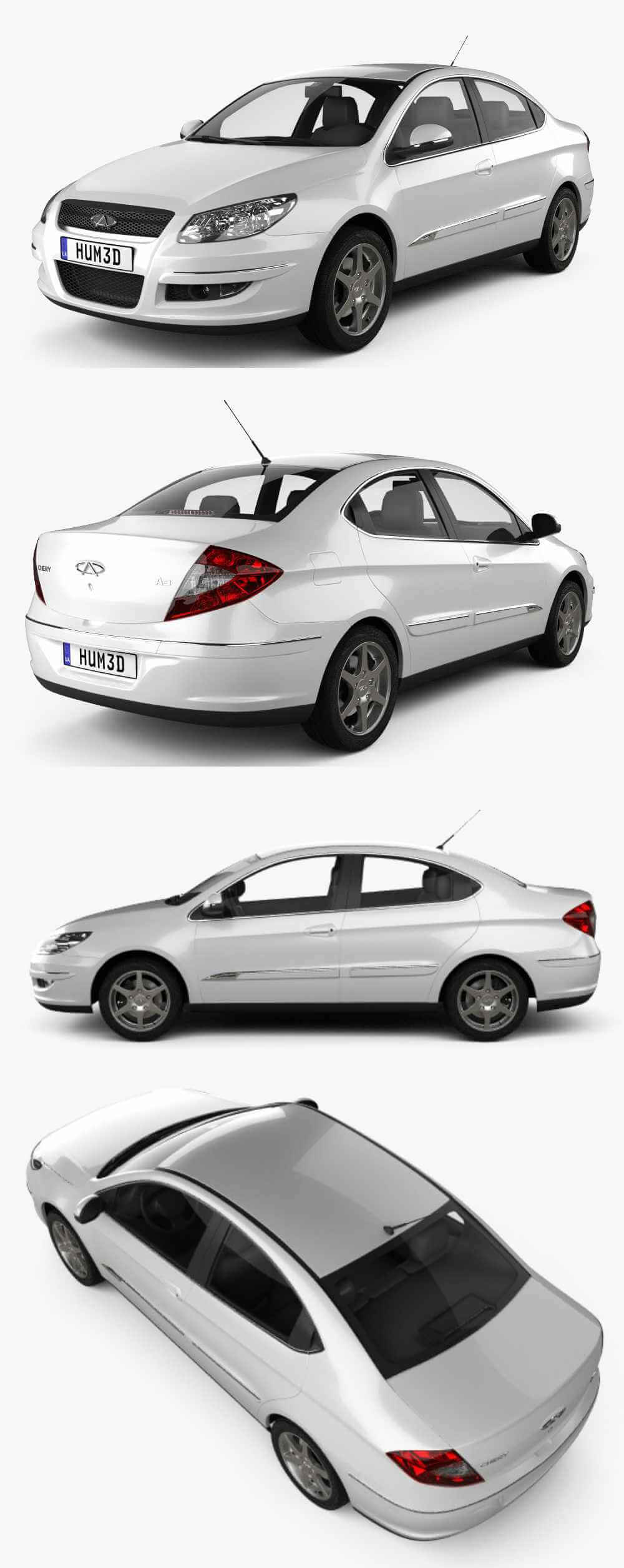 2014 Chery A3 sedan汽车3D模型（OBJ,FBX,MAX）