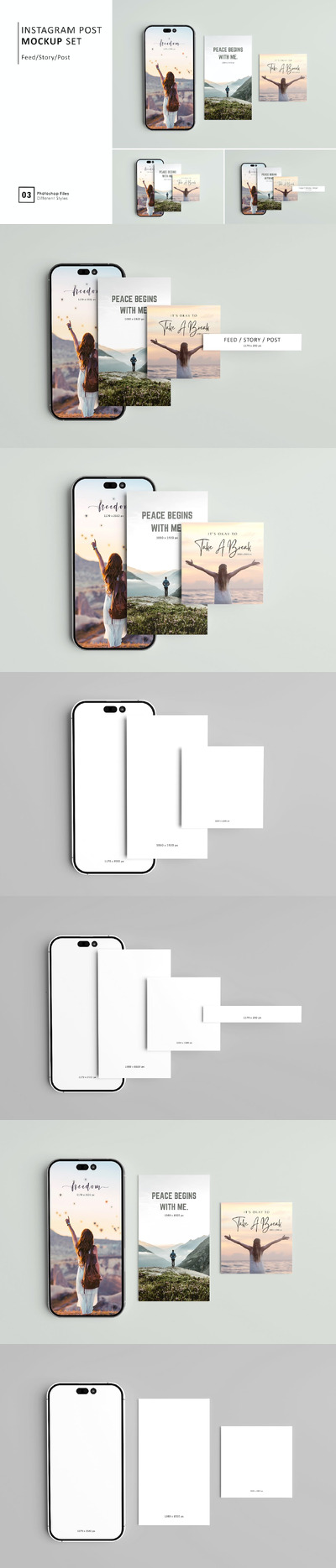 Instagram 帖子样机集 (PSD)