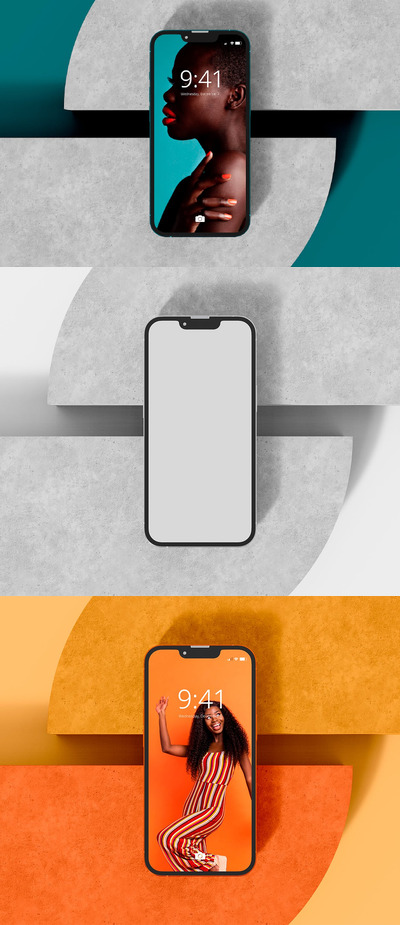 智能手机屏幕设计样机 (PSD)