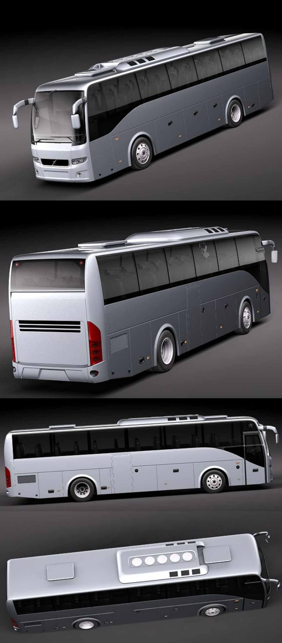 2010沃尔沃Volvo 9700巴士汽车3D模型（OBJ,FBX,MAX）