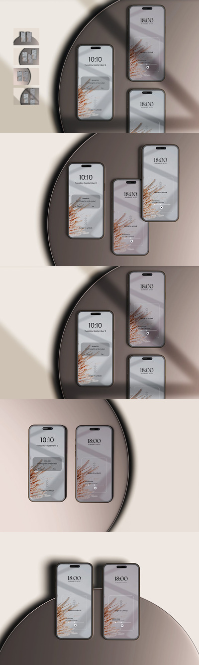 智能手机样机 (PSD,PDF)