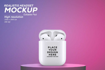 蓝牙耳机样机 (JPG,PDF,PSD)