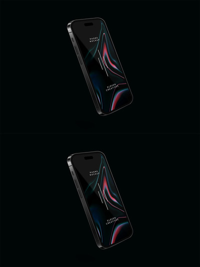 深色场景手机样机   (PSD)