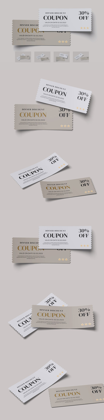 优惠券样机 (PSD,PDF)