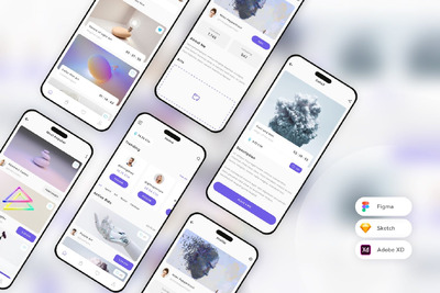 NFT 市场移动应用 App UI Kit (SKETCH,FIG,XD)