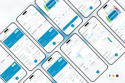 成本管理移动应用App UI Kit (SKETCH,FIG,XD)