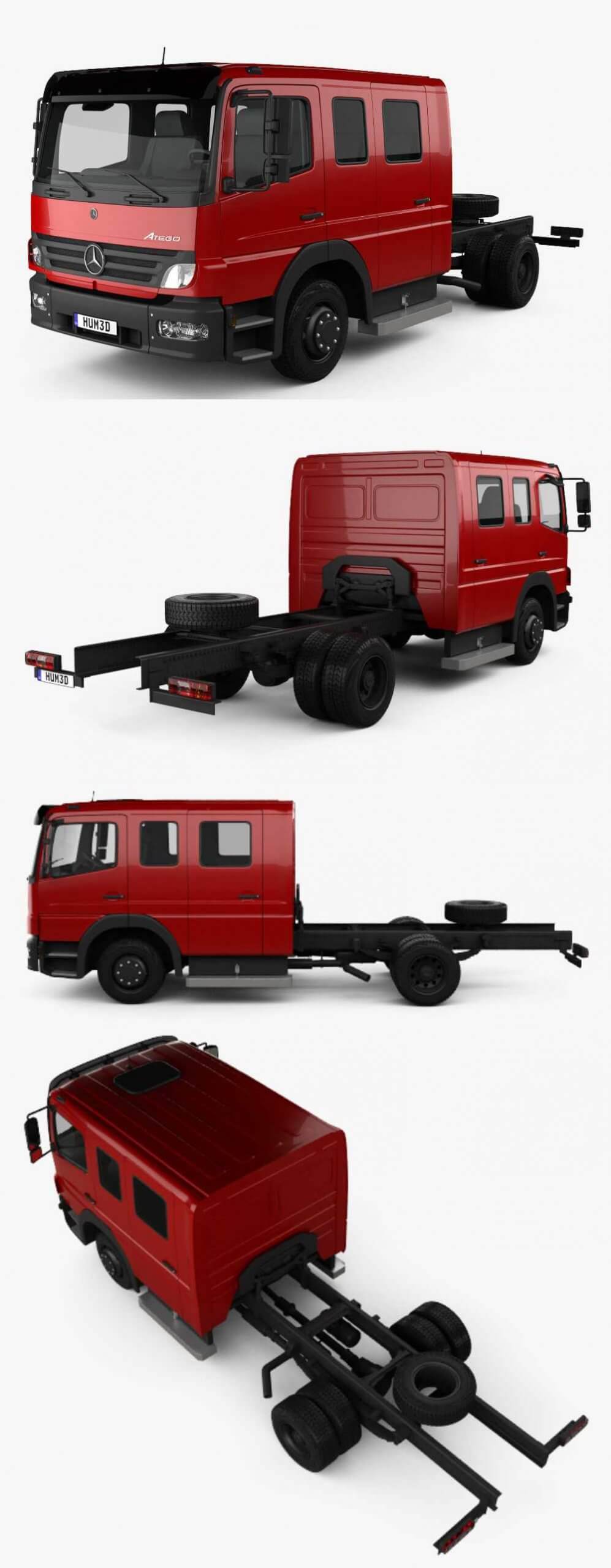 2004款奔驰Mercedes-Benz Atego卡车3D模型（OBJ,FBX,MAX）