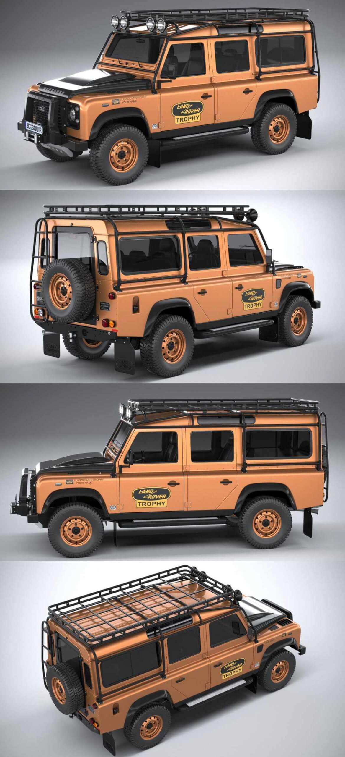 2021款路虎卫士Land Rover Defender Works V8 Trophy越野汽车3D模型（OBJ,FBX,MAX）