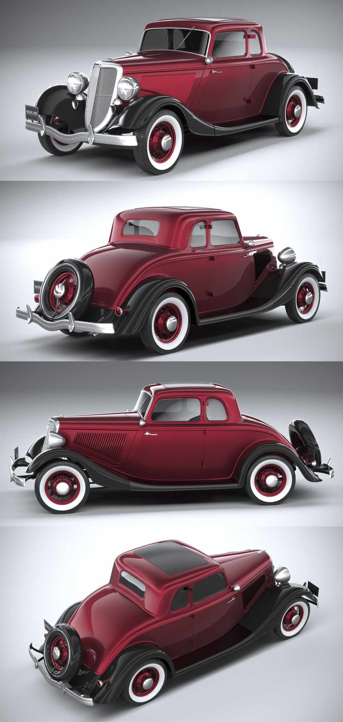 1934福特Ford Coupe汽车3D模型（OBJ,FBX,MAX）