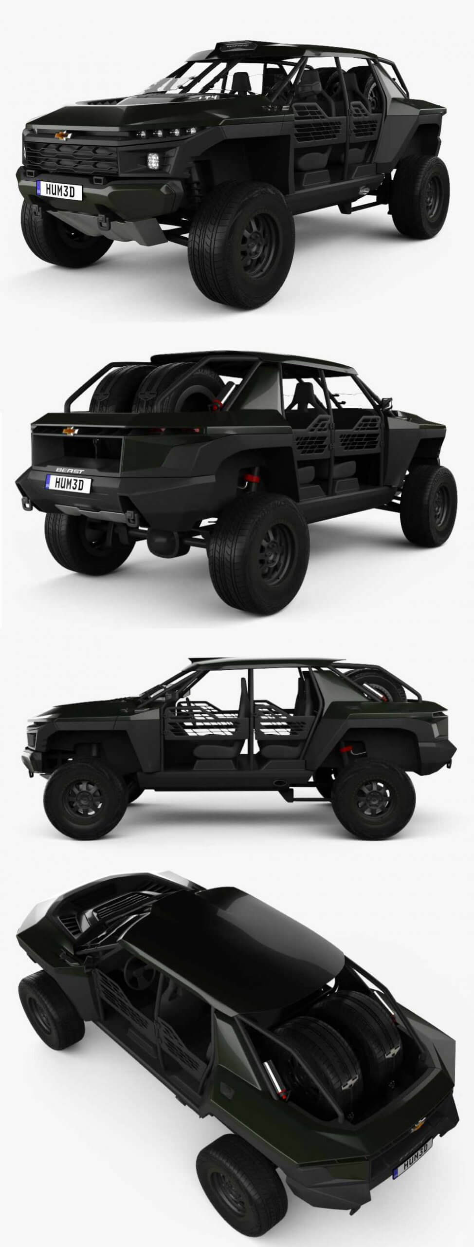 2022雪佛兰Chevrolet Beast概念汽车3D模型（OBJ,FBX,MAX）