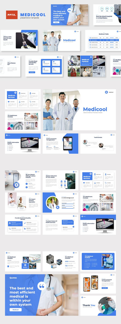 医疗服务相关PPT模版 (PPTX)