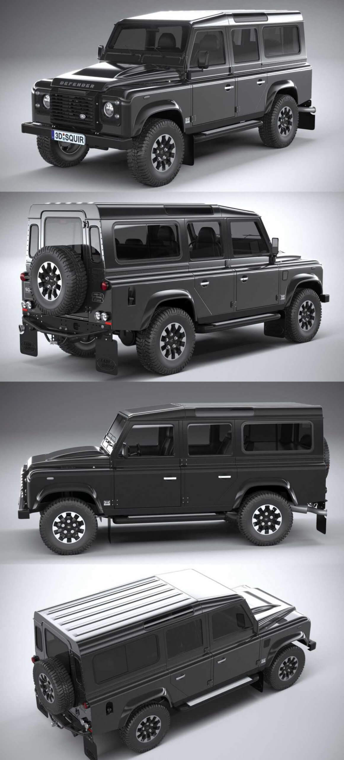 2018路虎卫士Land Rover Defender Works V8越野汽车3D模型（OBJ,FBX）