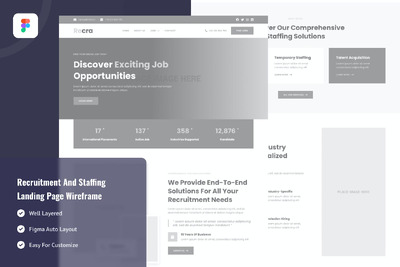 招聘和人员配备登陆页面线框交换模版 (FIG,JPG,PNG)