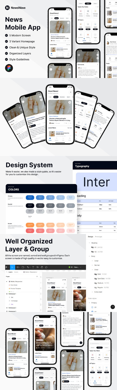 新闻移动应用App UI Kit (FIG)