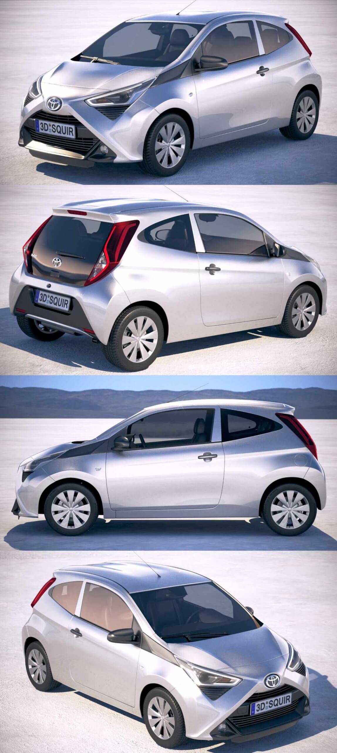 2019丰田Toyota Aygo小型SUV汽车3D模型（OBJ,FBX,MAX）