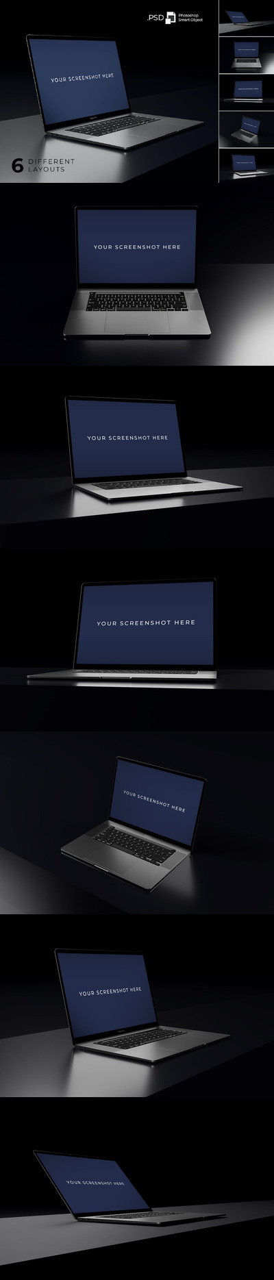 Macbook Pro 黑暗样机 (PSD)