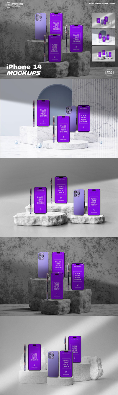 iPhone 14 Pro Max 展台样机 (PSD)