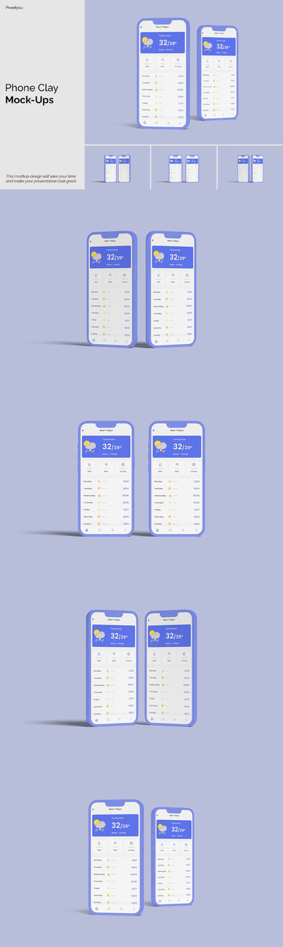 手机粘土样机 02 (PSD)