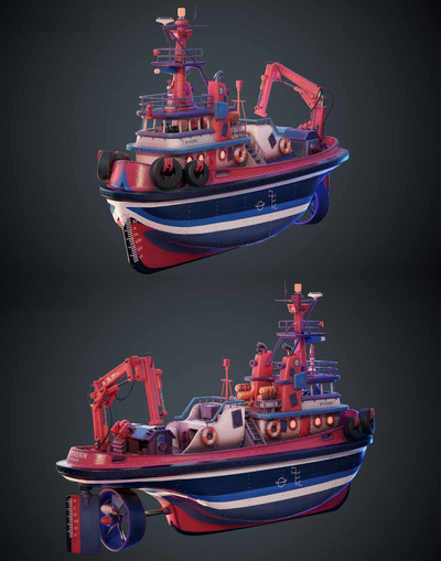 Tugboat拖船3D模型（OBJ,FBX,MAX）
