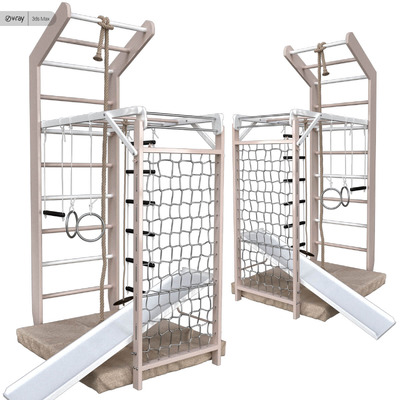 带吊环和绳索的儿童室内运动设备3D模型（FBX,MAX）