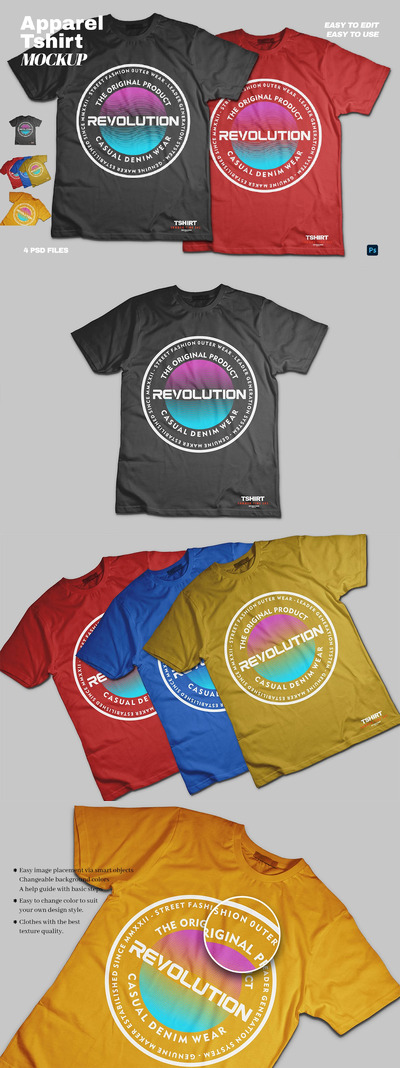 服装 T 恤样机 (PSD)