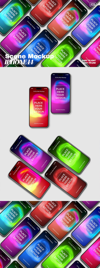 展示 iPhone 14 Pro Max 样机 (PSD)