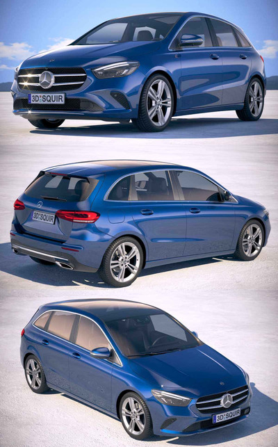 2019奔驰Mercedes Benz B-Class汽车3D模型（OBJ,FBX,MAX）