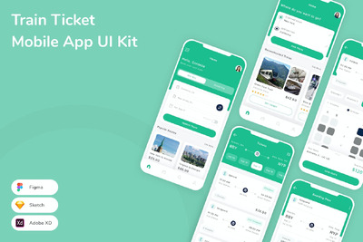 火车票移动应用APP UI KIT (SKETCH,FIG,XD)