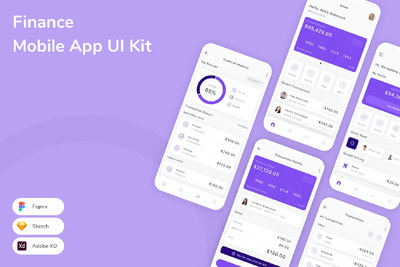 金融移动应用APP UI KIT (SKETCH,FIG,XD)