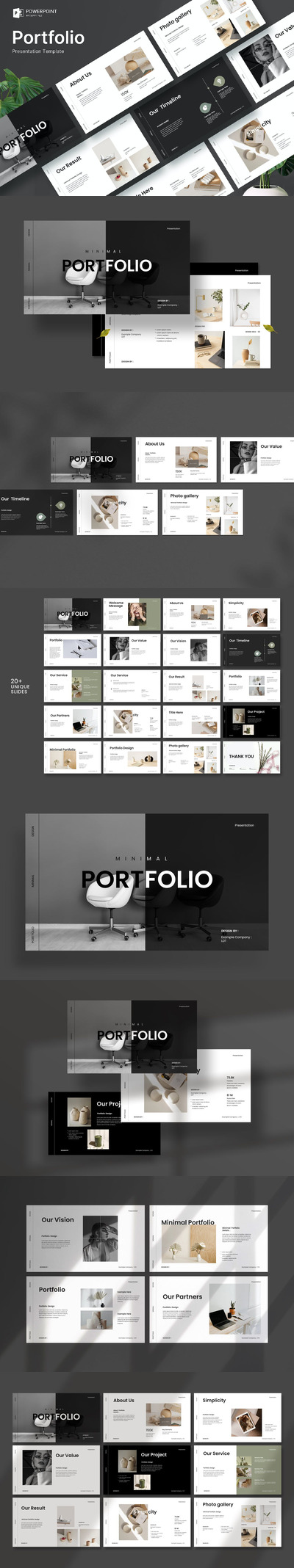 作品集演示PPT模版 (PPTX)